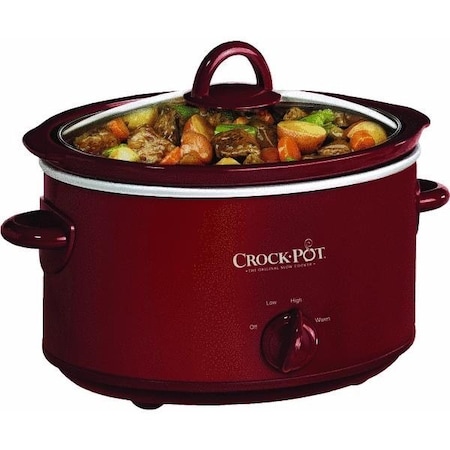 Jarden Rival 4 Qt Oval Manual Red Crock Pot Slow Cooker SCV401-TR